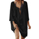 Women Swimsuit Cover Ups Mandarin Sleeve Kaftan Beach