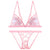 Sexy Bra Brief Sets Push up Transparent Lace Embroidery Wire Free