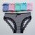 Women's Panties Cotton Female Underwear Sexy Lace Bikini Briefs Plus Size Lingerie Striped Print Intimates 5 Pcs/set FUNCILAC
