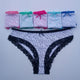 Women's Panties Cotton Female Underwear Sexy Lace Bikini Briefs Plus Size Lingerie Striped Print Intimates 5 Pcs/set FUNCILAC