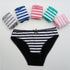 Women's Panties Cotton Female Underwear Sexy Lace Bikini Briefs Plus Size Lingerie Striped Print Intimates 5 Pcs/set FUNCILAC