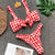 Women's Pink Plaid Swimsuits Sexy Swimming Suit Push Up Bikini