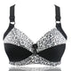 Women's Plus Size Bra Leopard Print Wire Free Bras Push Up Ajusted Brassiere Thin Cup Underwear 44 46