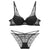 Sexy Lace Bra Transparent V Neck Temptation Push Up Bra Brief Set