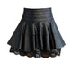 PU Leather Short Skirts Lace Patchwork Mini Plus Size