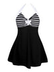 Womens Sexy Halter Floral Print Swimwear Tankini Swimdress