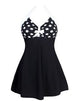 Womens Sexy Halter Floral Print Swimwear Tankini Swimdress