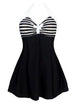 Womens Sexy Halter Floral Print Swimwear Tankini Swimdress