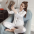 Womens Silk Satin Pajamas Pyjamas Set Long