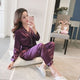 Womens Silk Satin Pajamas Pyjamas Set Long