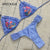 Embroidery Floral Print Bikini Suits Woman New Swimwear