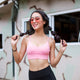 Pink Sports Bra Training Top White Undershirt Bra