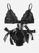 Scalloped Trim Tie Side Lingerie Set