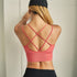 Women Sports Bra Crisscross Strappy Padded Wirefree