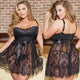 Sexy Eyelash Lace Babydoll Sleepwear Plus Size