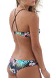 Two Pieces Floral Print Hollow Out Front Bikini Set