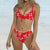 Knotted Padded Thong Bikini Mid Waisted Scoop Swimsuit