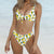 Knotted Padded Thong Bikini Mid Waisted Scoop Swimsuit