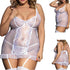 Plus Size Mesh Lace  Sexy Lingerie Set with Panty