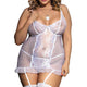 Plus Size Mesh Lace  Sexy Lingerie Set with Panty