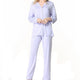 Women's Long Sleeve Pants Pajamas Button Lapel Underwear Set