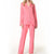 Women's Long Sleeve Pants Pajamas Button Lapel Underwear Set