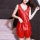 Sexy Satin Lingerie Sleepwear Sleeveless Pajamas Set Underwear Nightdress