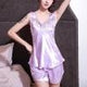 Sexy Satin Lingerie Sleepwear Sleeveless Pajamas Set Underwear Nightdress